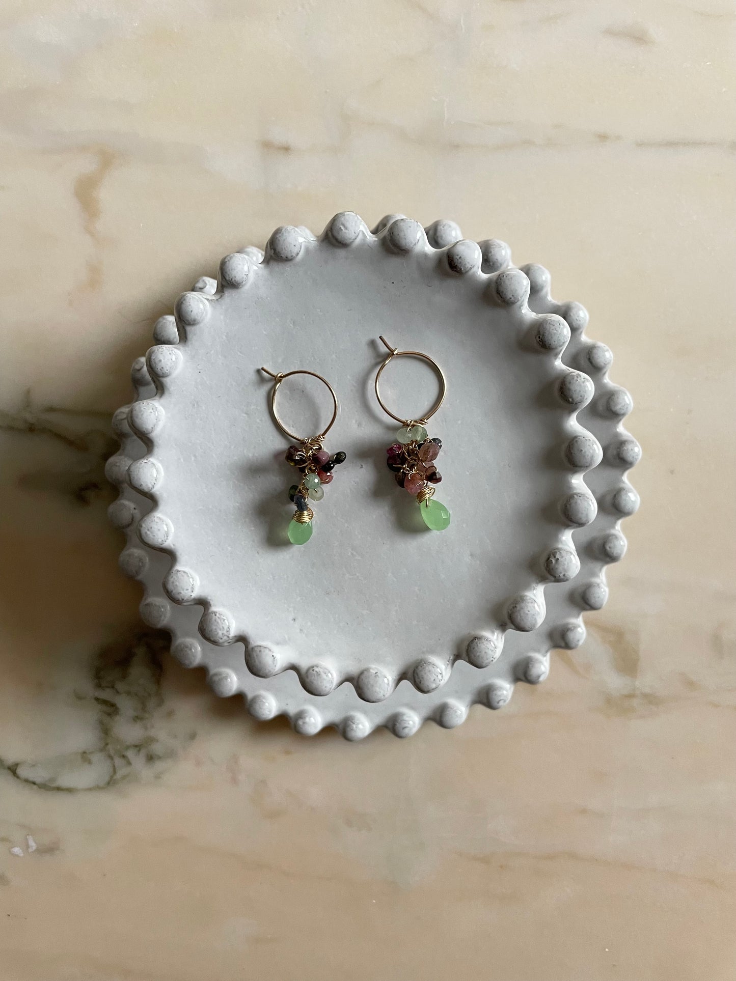 Gemstone Cluster Earring Tourmaline