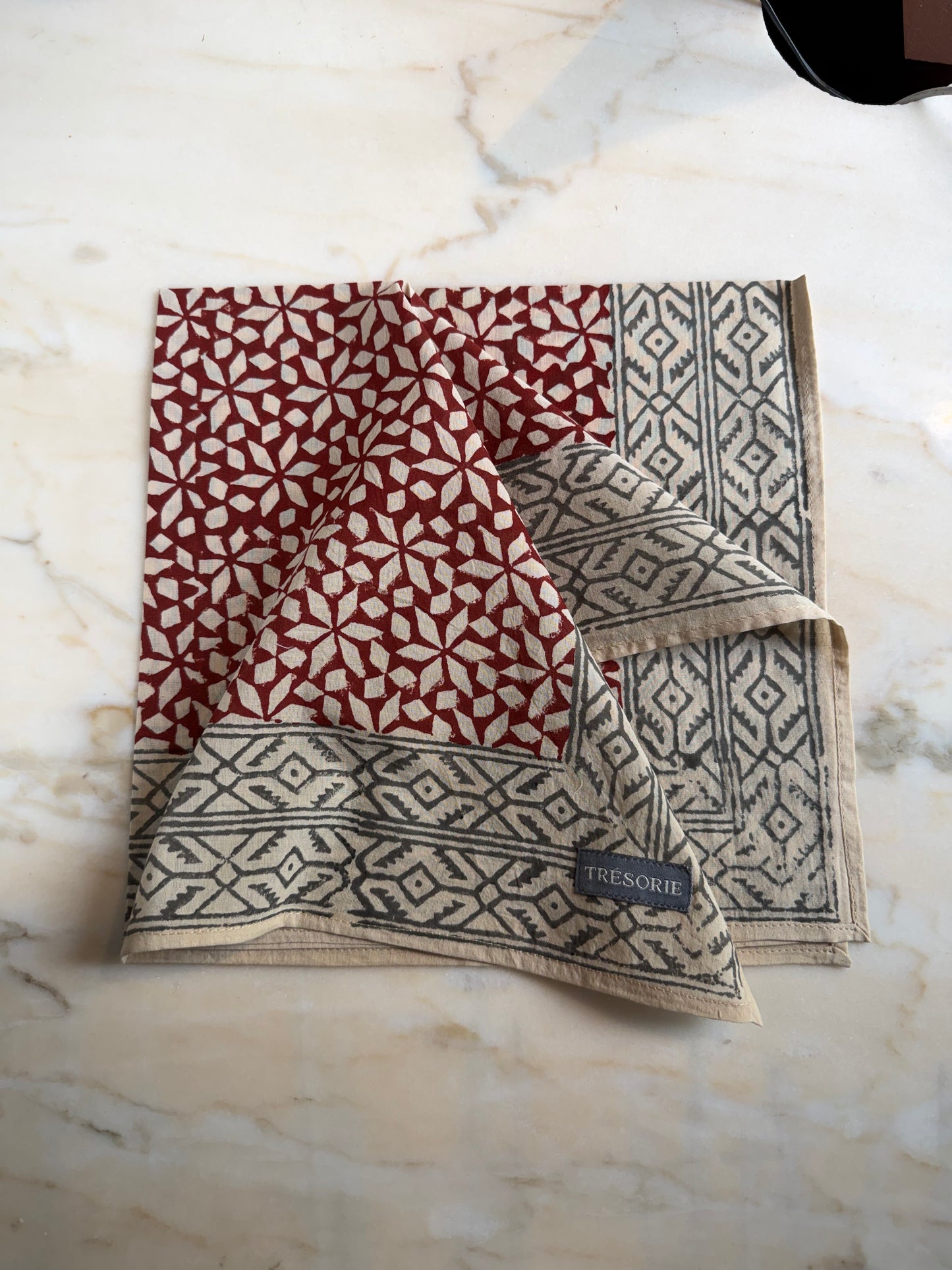 Block print bandana scarf