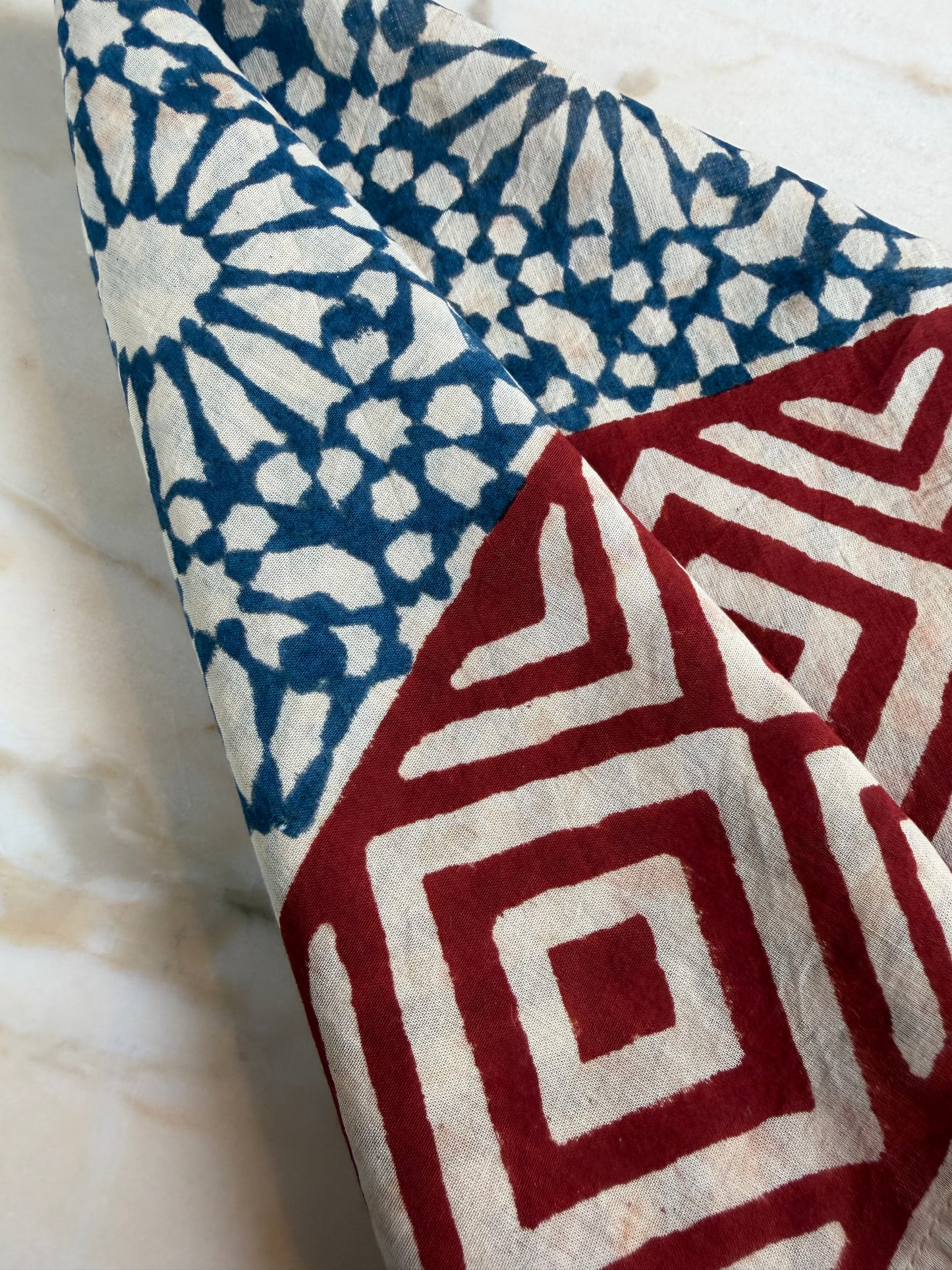 Block print bandana scarf
