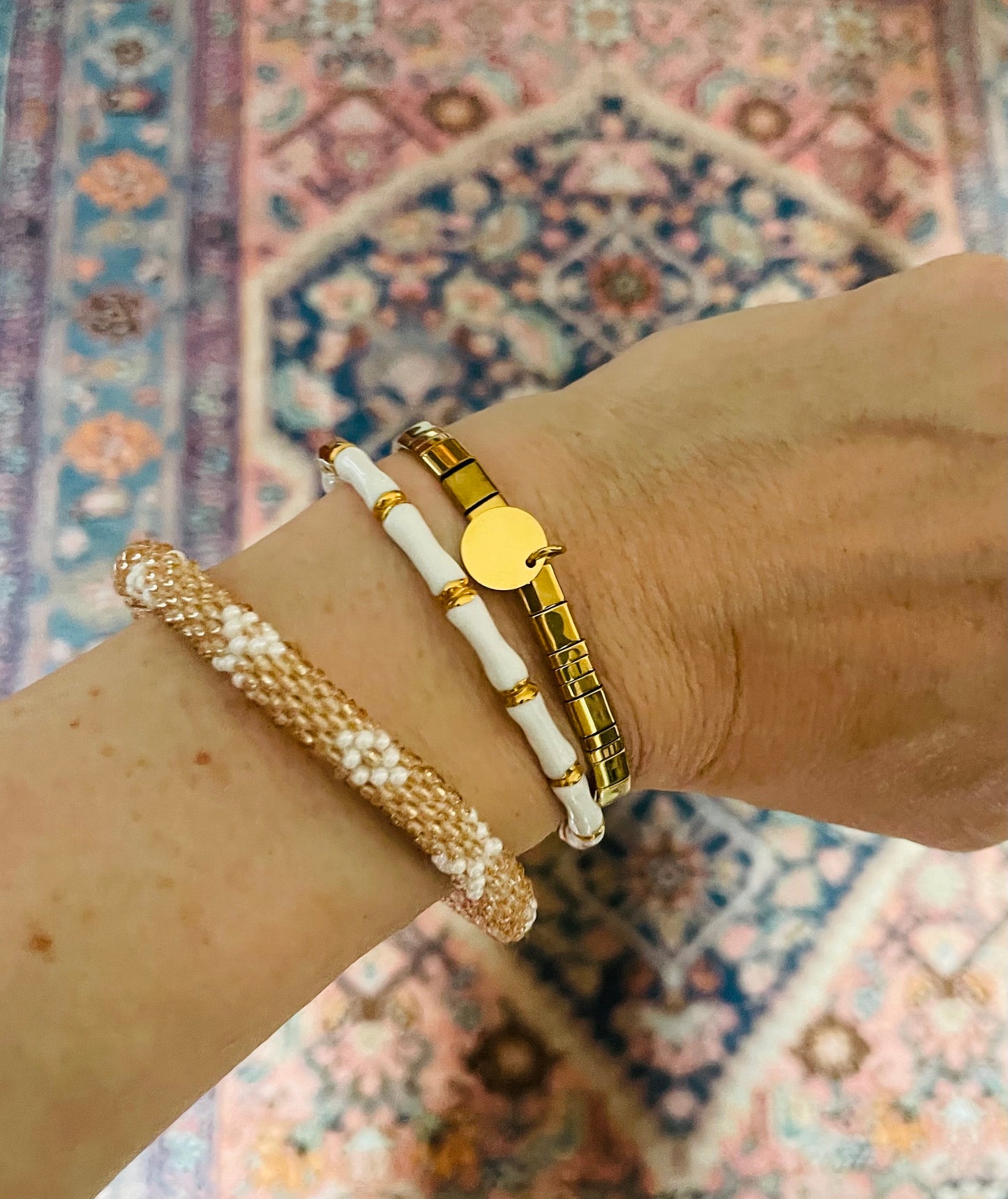 Bamboo bangle white