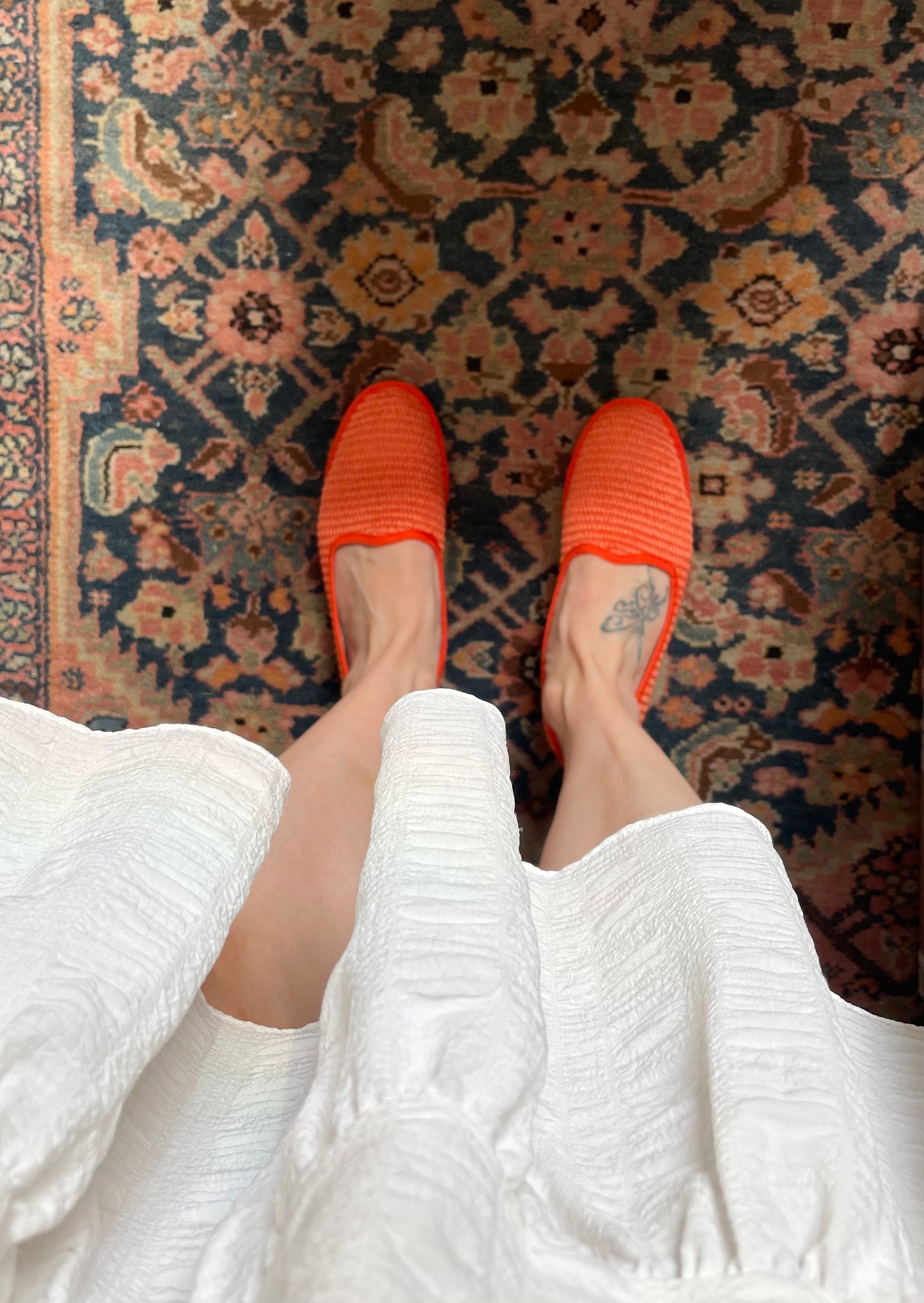 Raffia shoe Orange