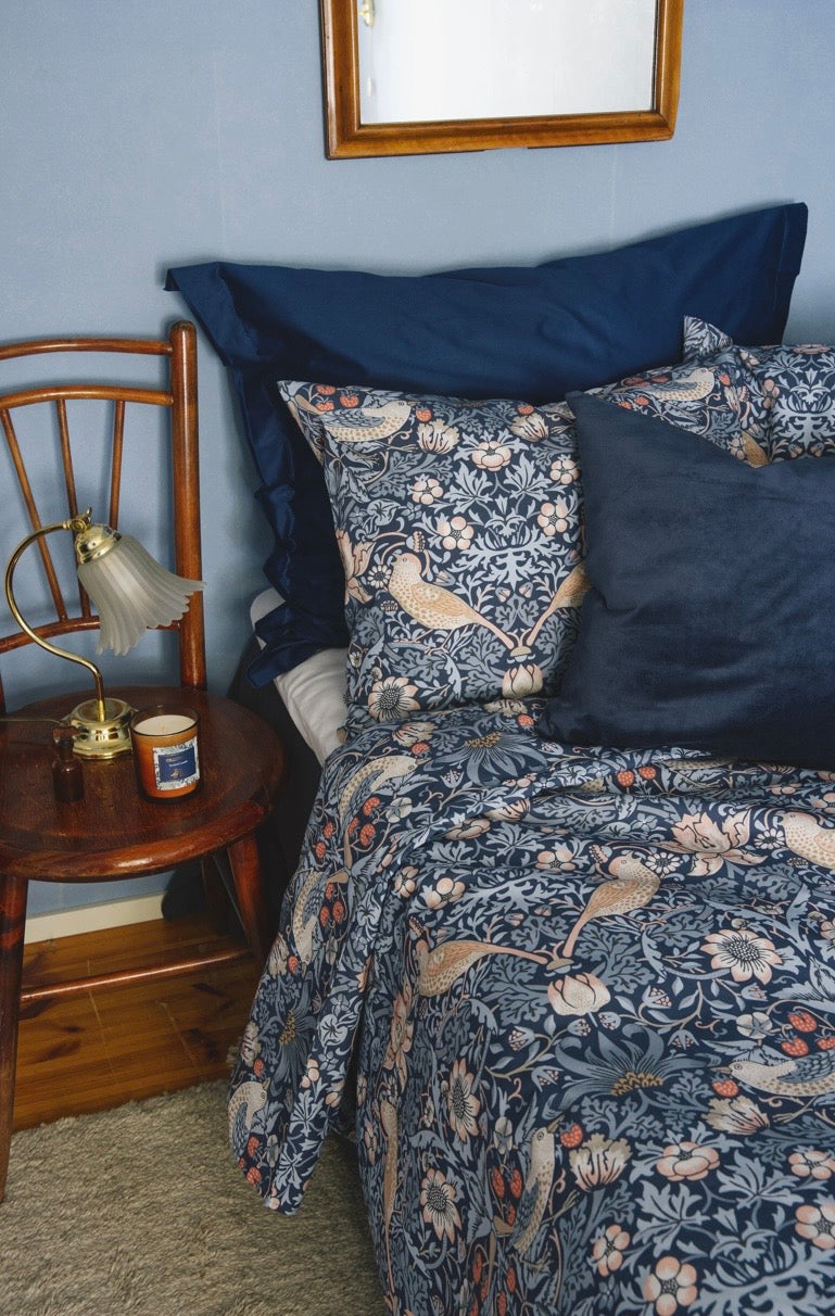 William Morris x Havi duvet cover Strawberry Thief blue