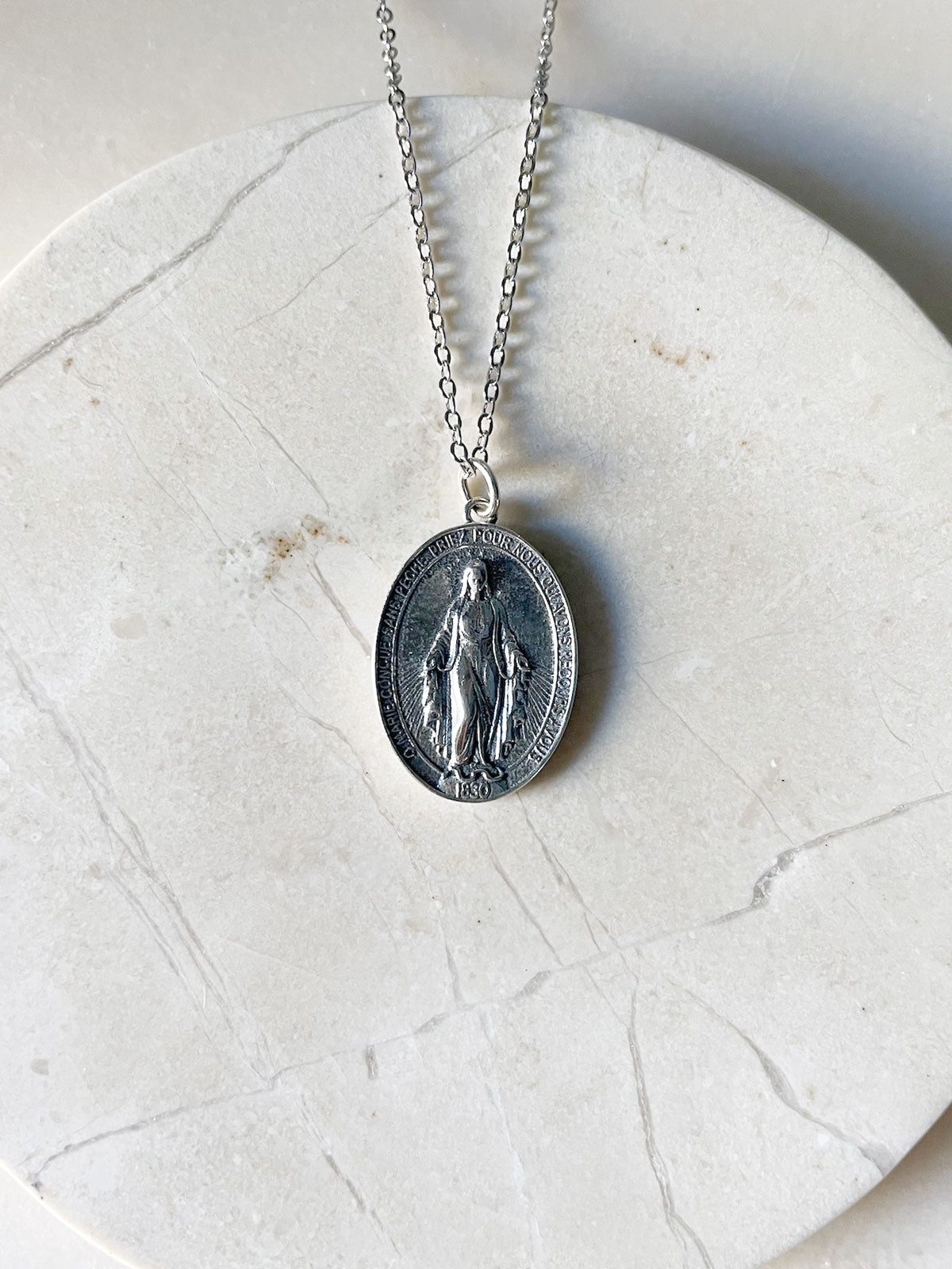 Ave Maria Necklace Silver