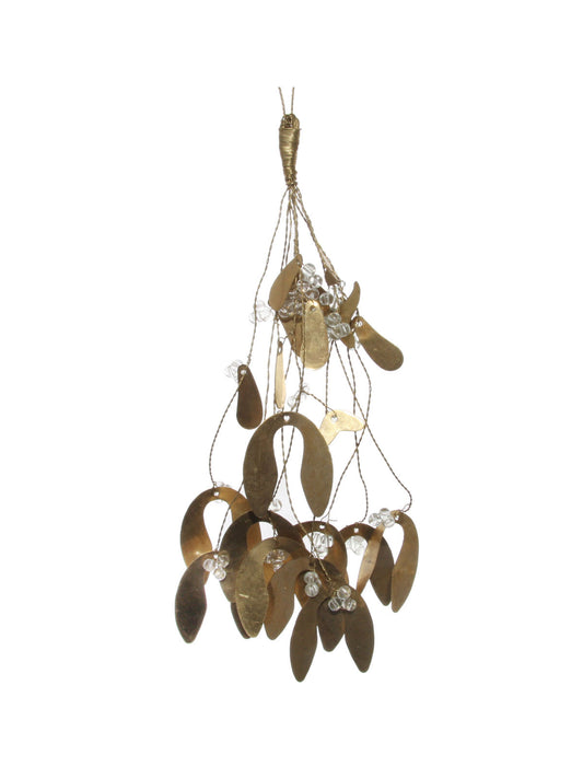 Brass mistletoe with glass beads