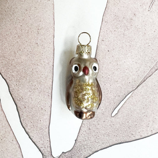 Brown mini owl ornament
