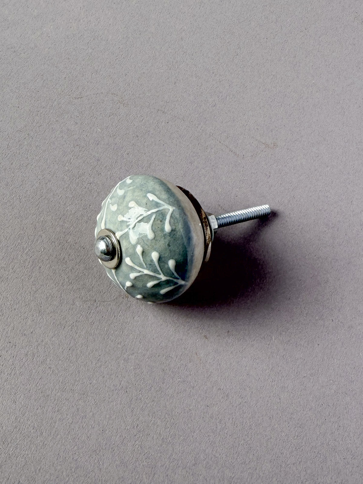 Ceramic Knob light blue floral