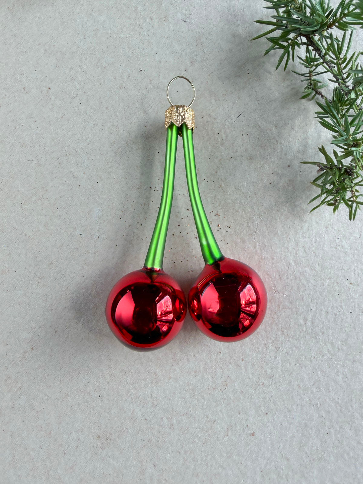 Cherries Glass Ornament