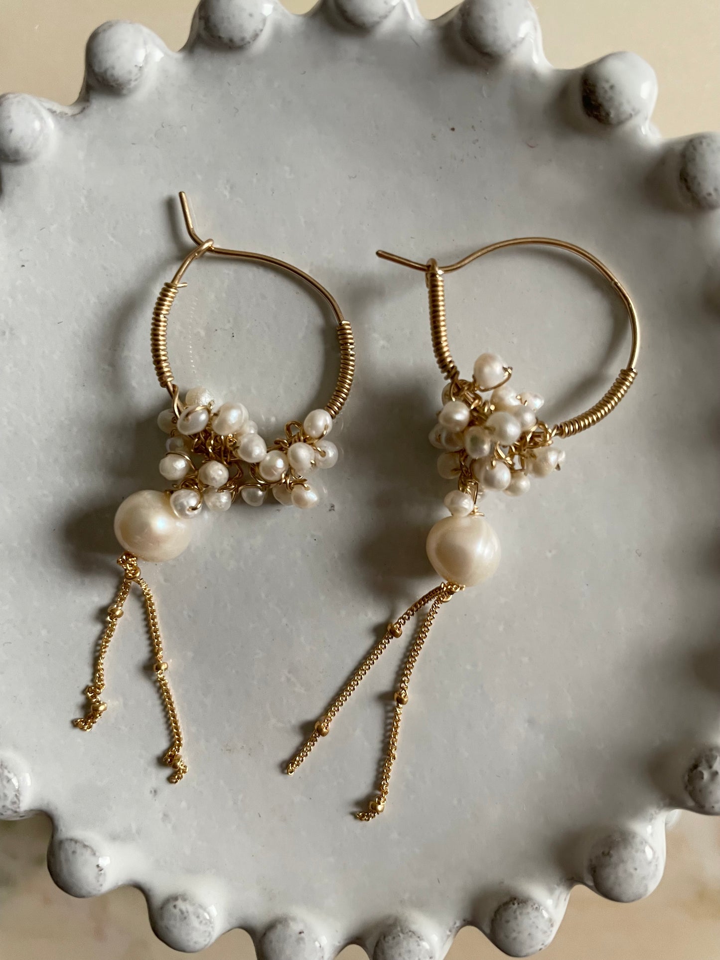 Gemstone Gipsy Earring Pearl