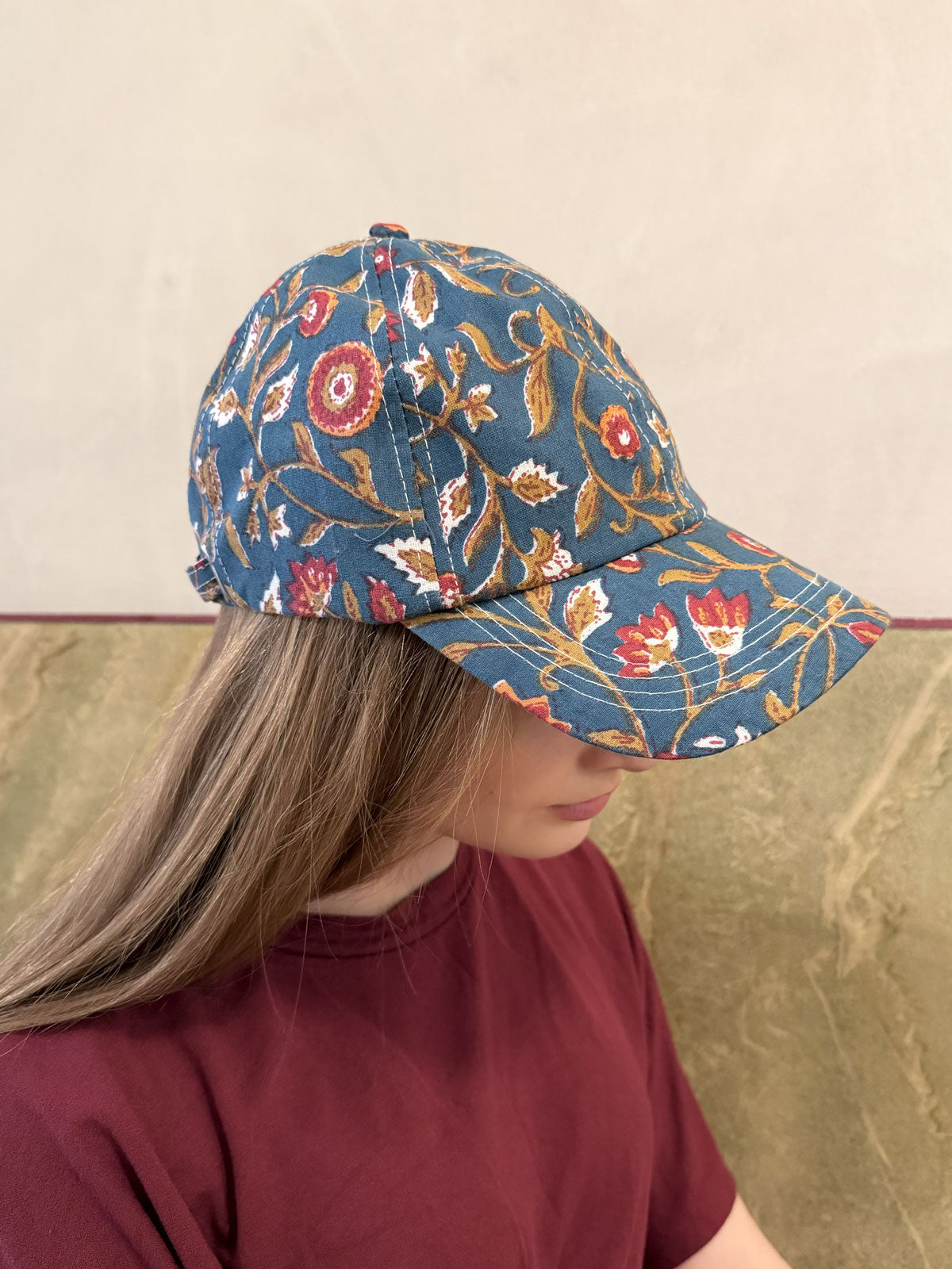 Edith Cotton Cap Teal
