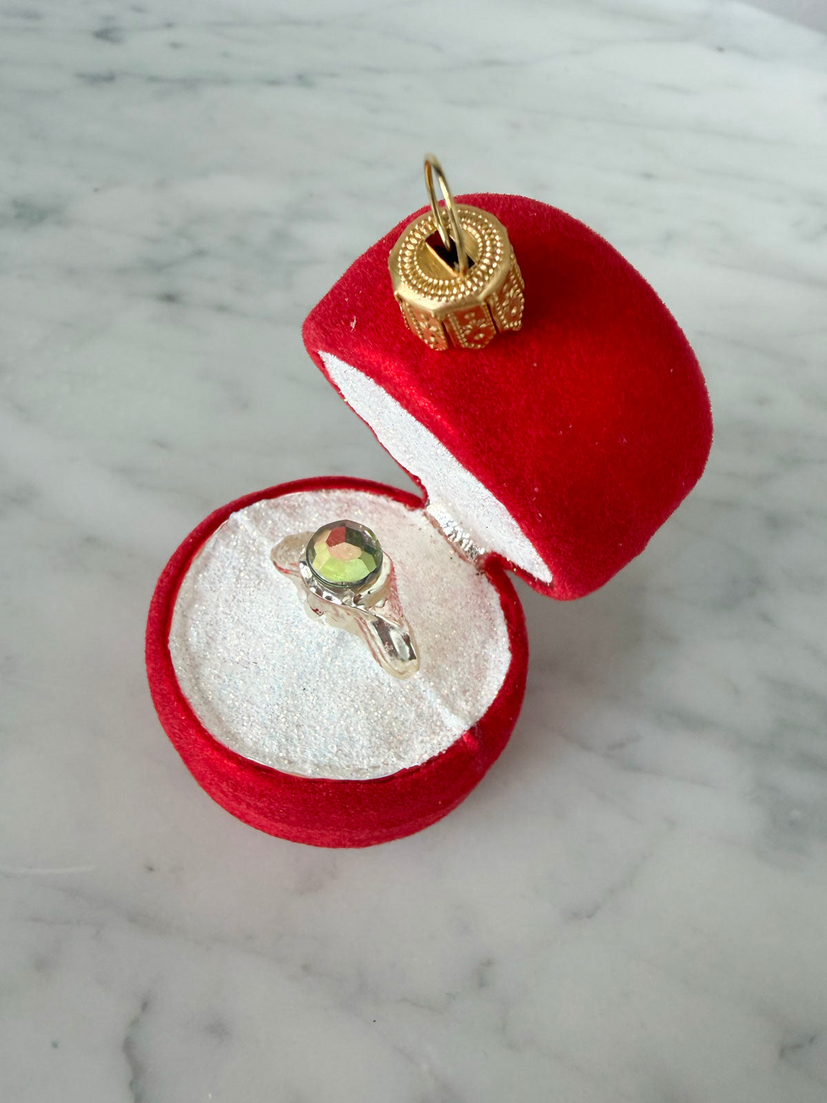 Ring Box Glass Ornament
