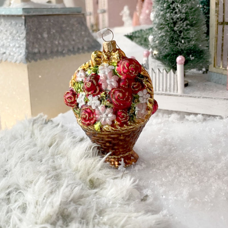 Large flower basket ornament