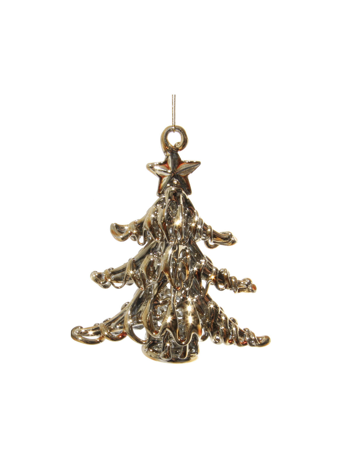 Shiny gold Christmas tree ornament