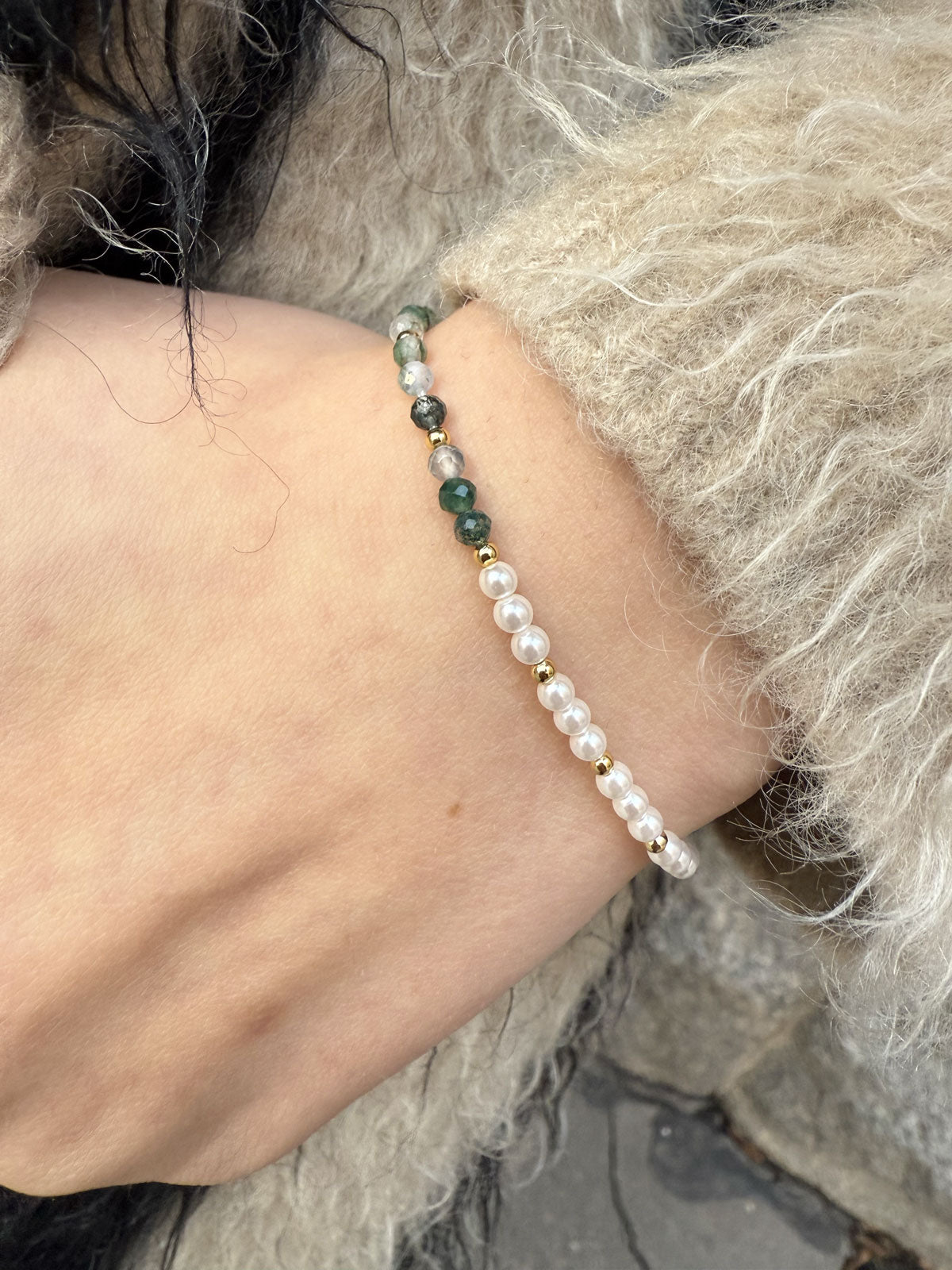 Moss & Pearl Bracelet