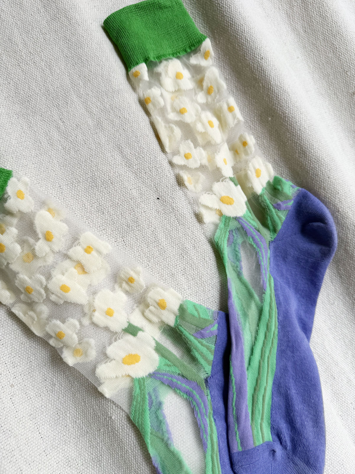 Jacquard Mesh Socks Primrose