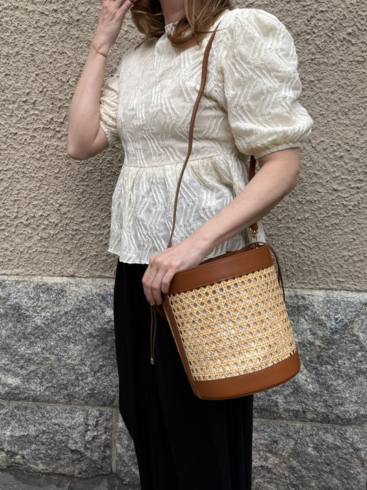 Rattan Bucket Bag Large