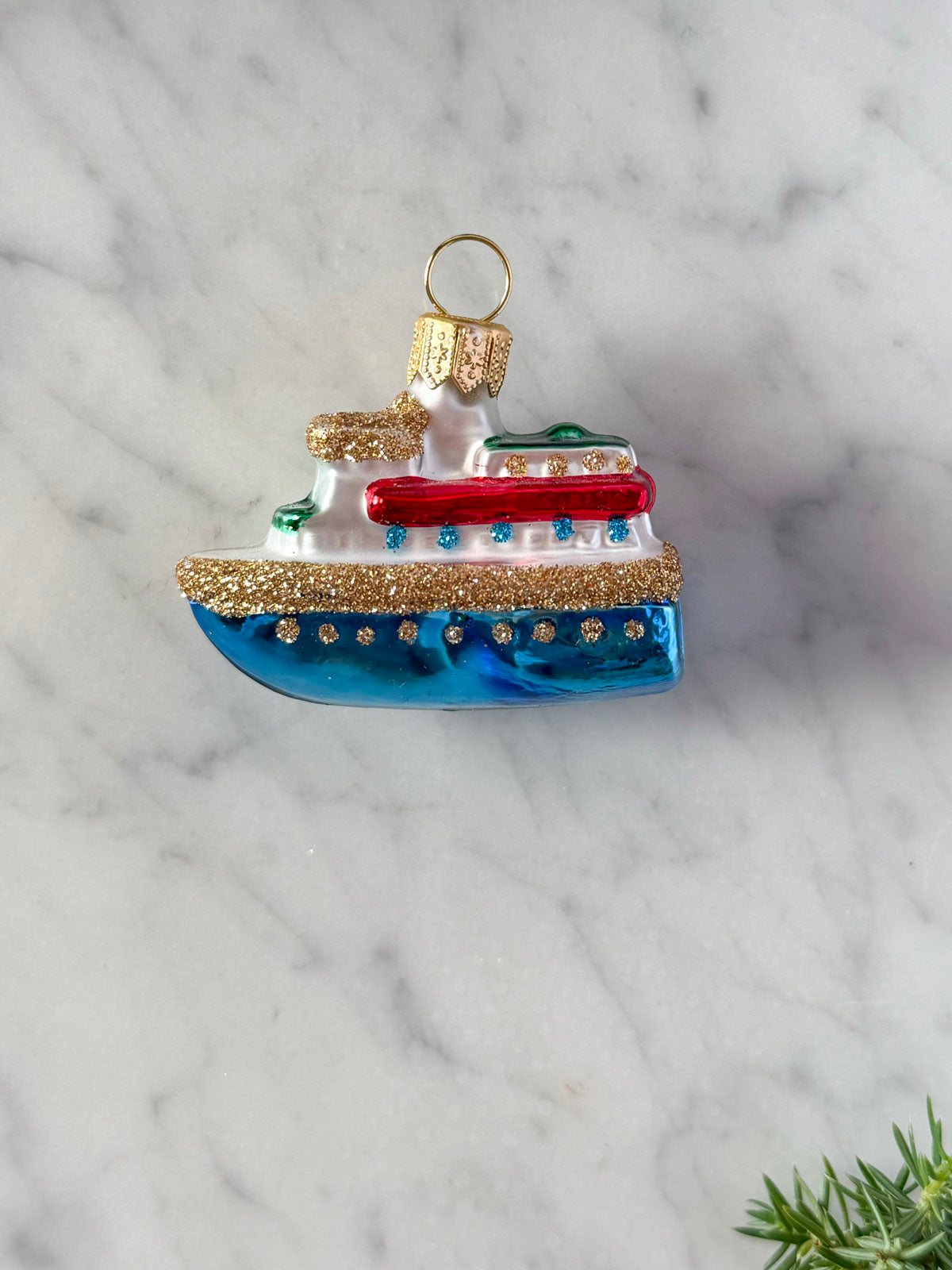 Cruise Ship Glass Ornament
