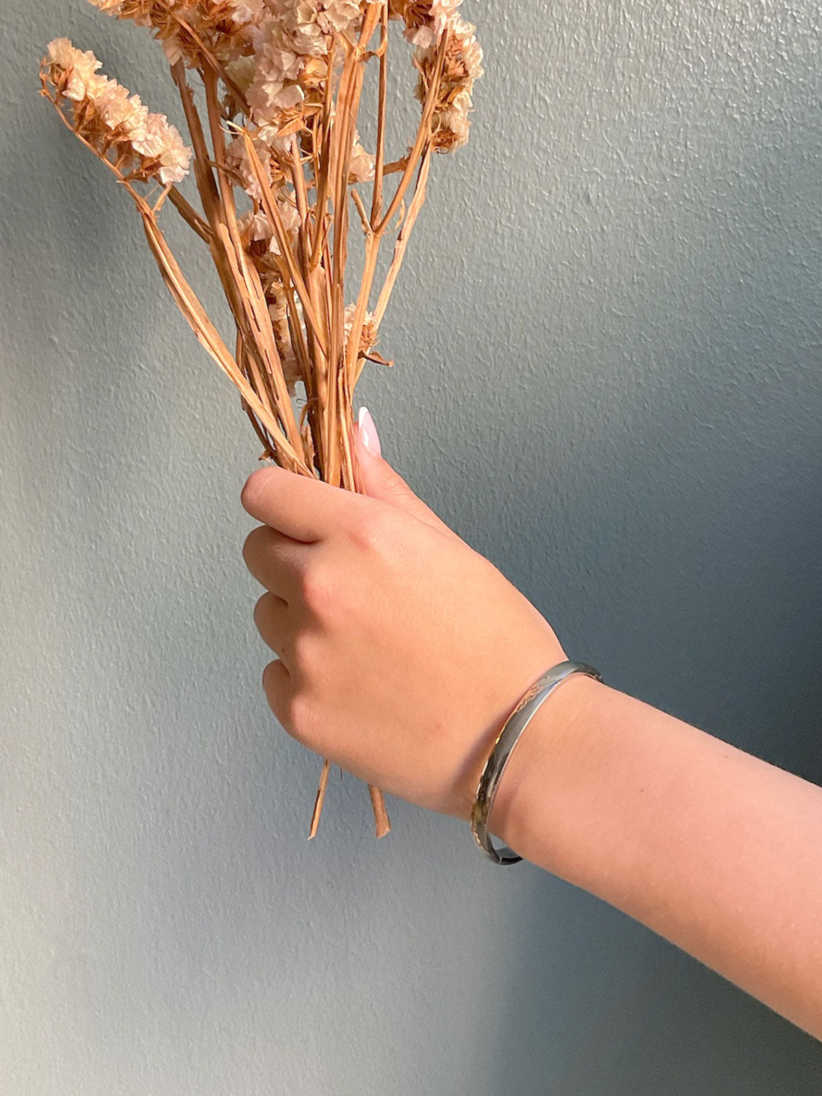 Sleek steel bangle silver