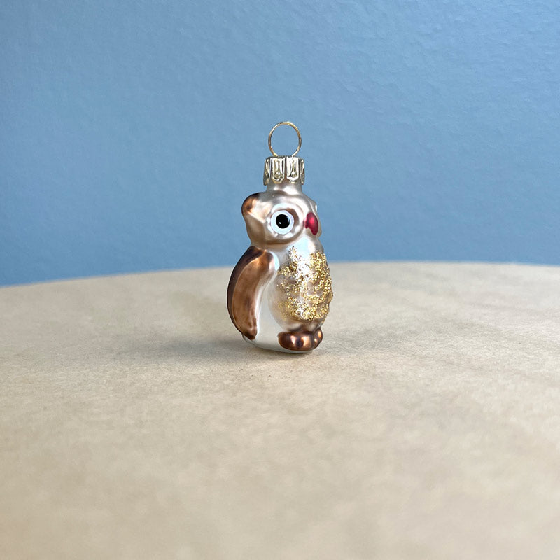 Brown mini owl ornament