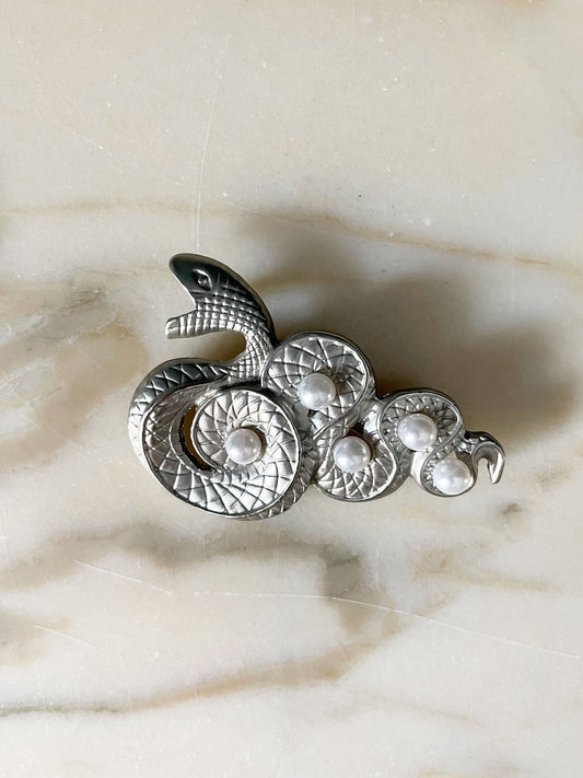 Snake brooch silver