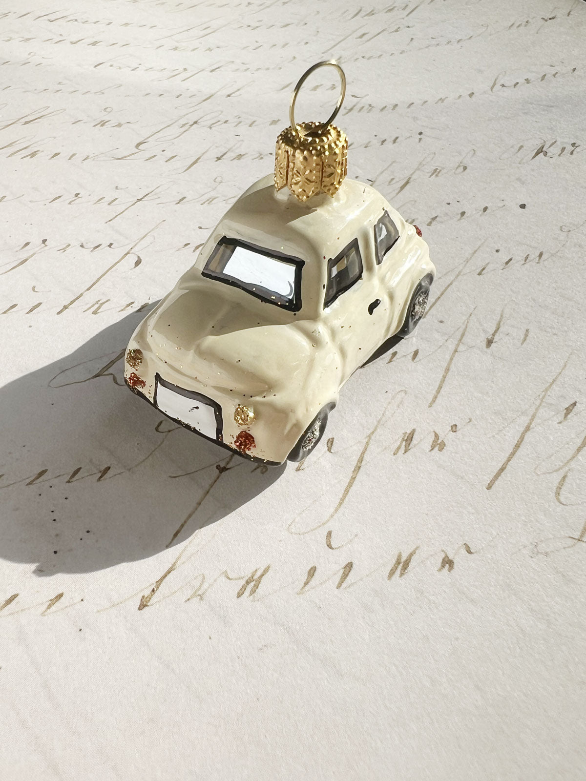 Small Cream Car Ornament