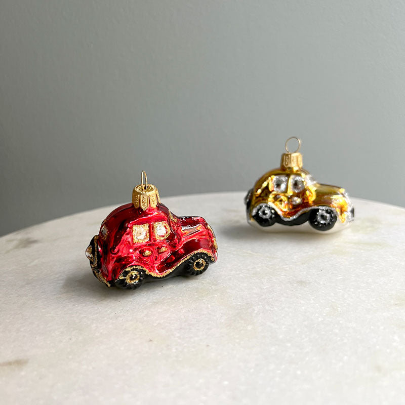 Golden Vintage Car Ornament