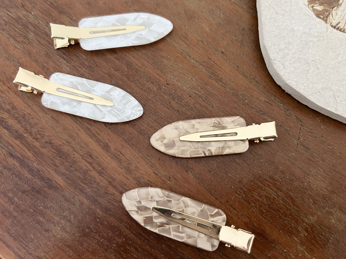 Wave Mosaic Clip Ivory