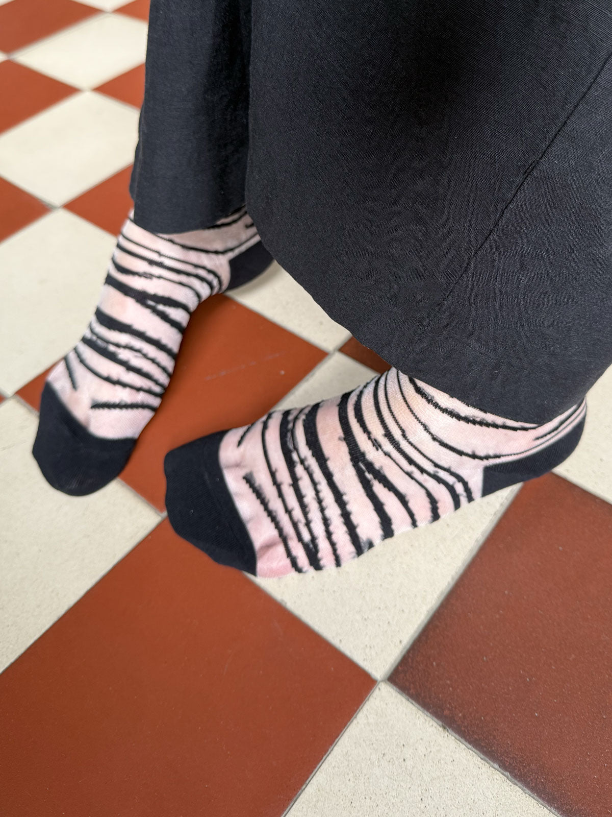 Jacquard Mesh Socks Zebra