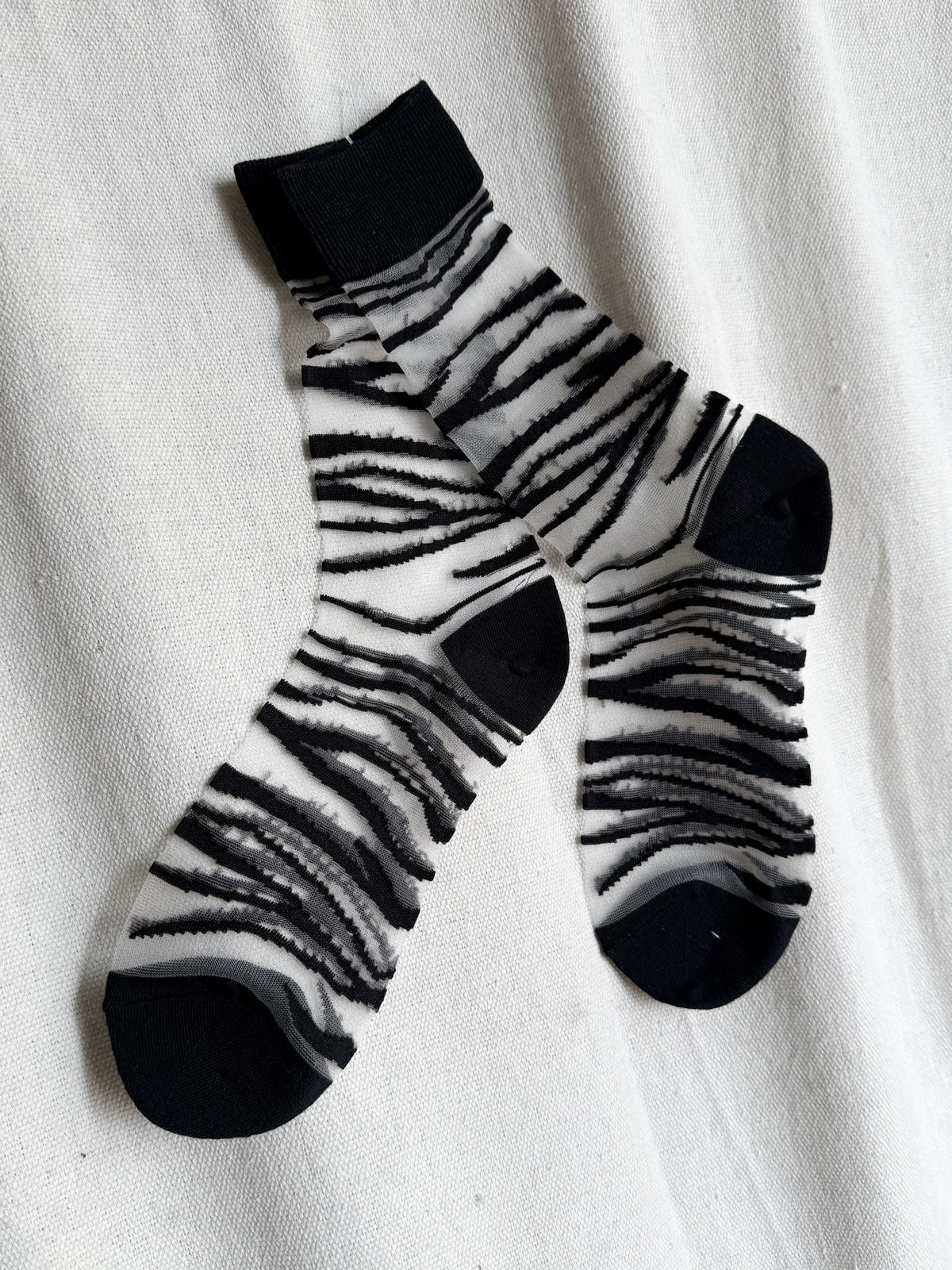 Jacquard Mesh Socks Zebra