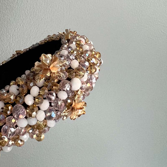 Camelia Beaded Headband - Mauve