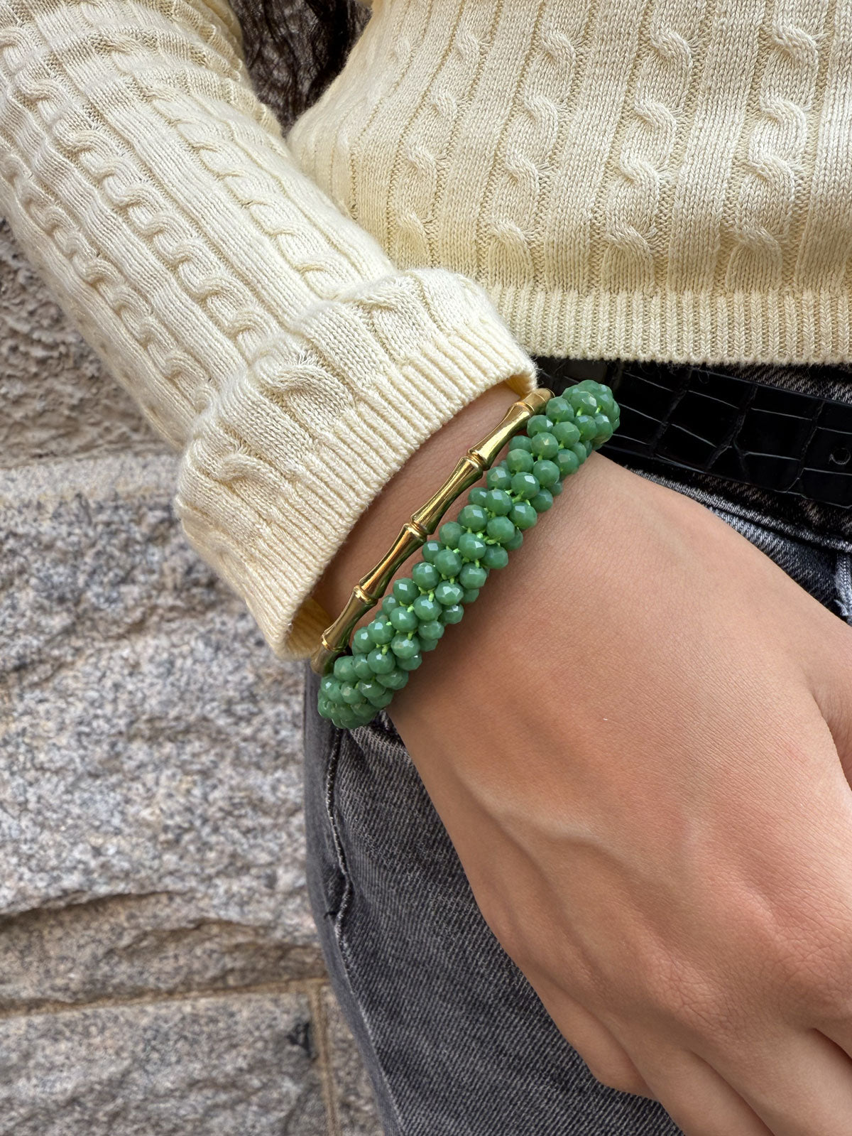Daria hair & wrist band Green