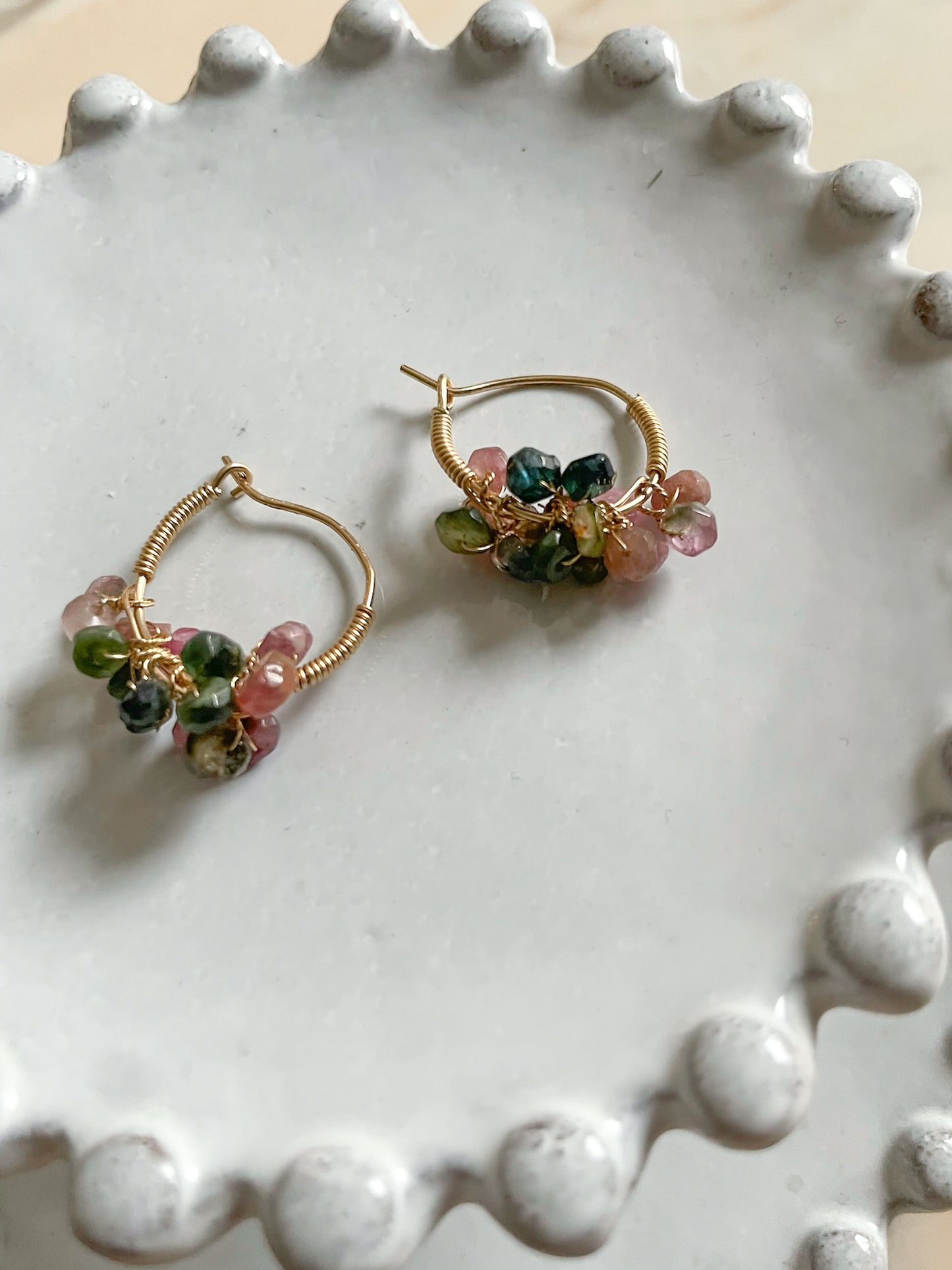 Gemstone Bouquet Earring Tourmaline