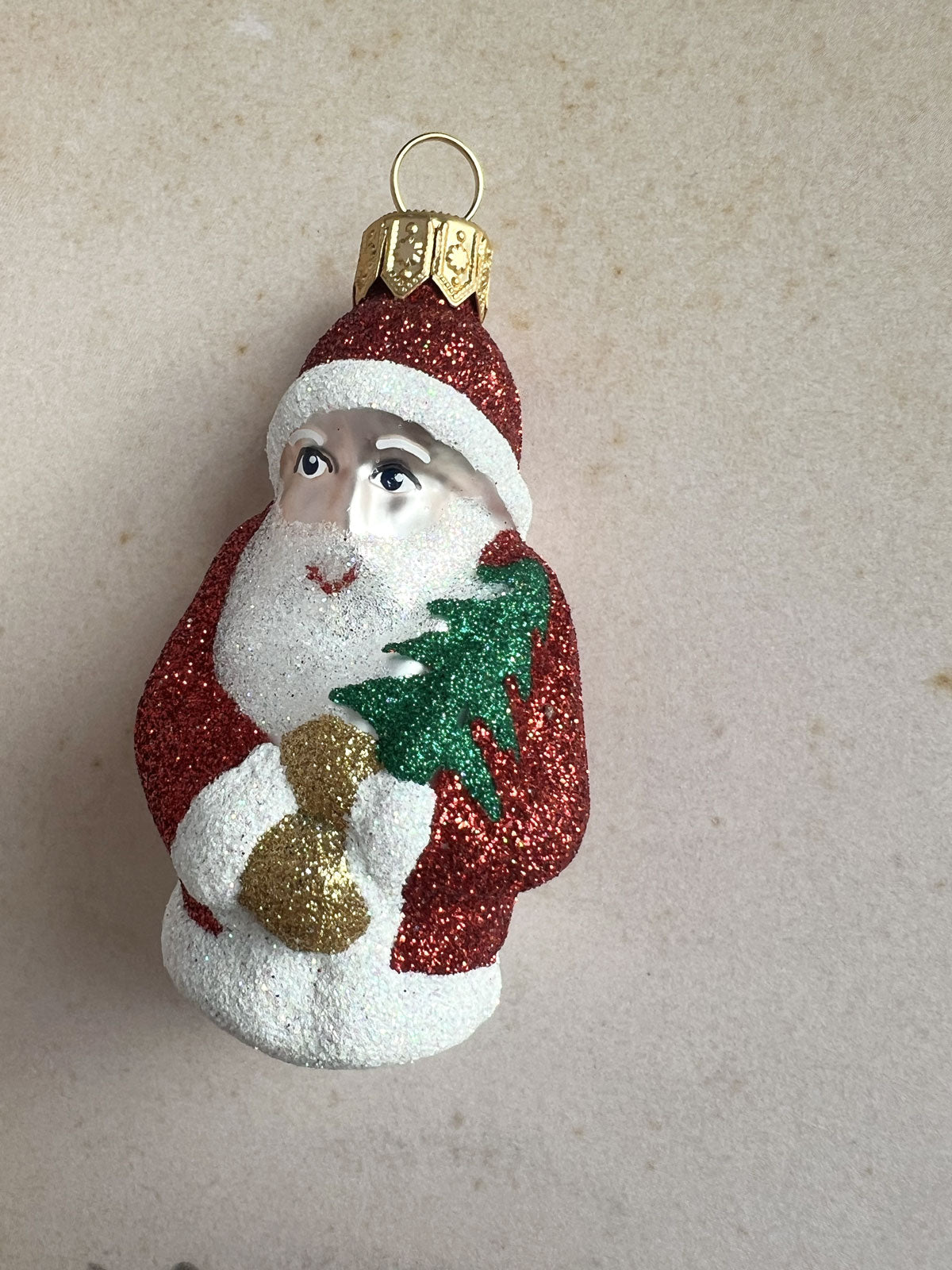 Glittery Santa Ornament