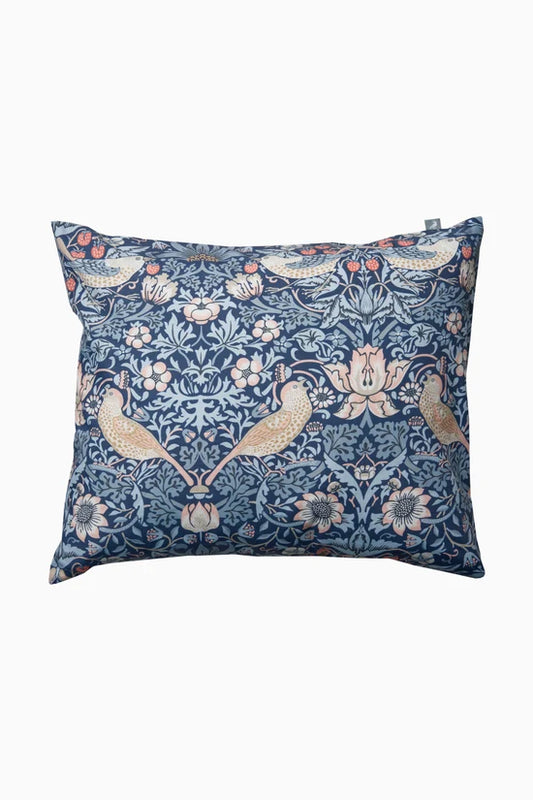 William Morris X Havi pillow case Strawberry Thief blue