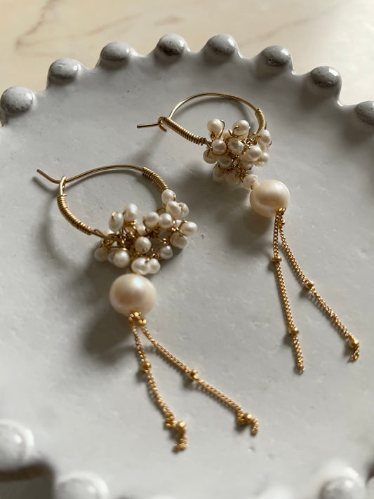Gemstone Gipsy Earring Pearl