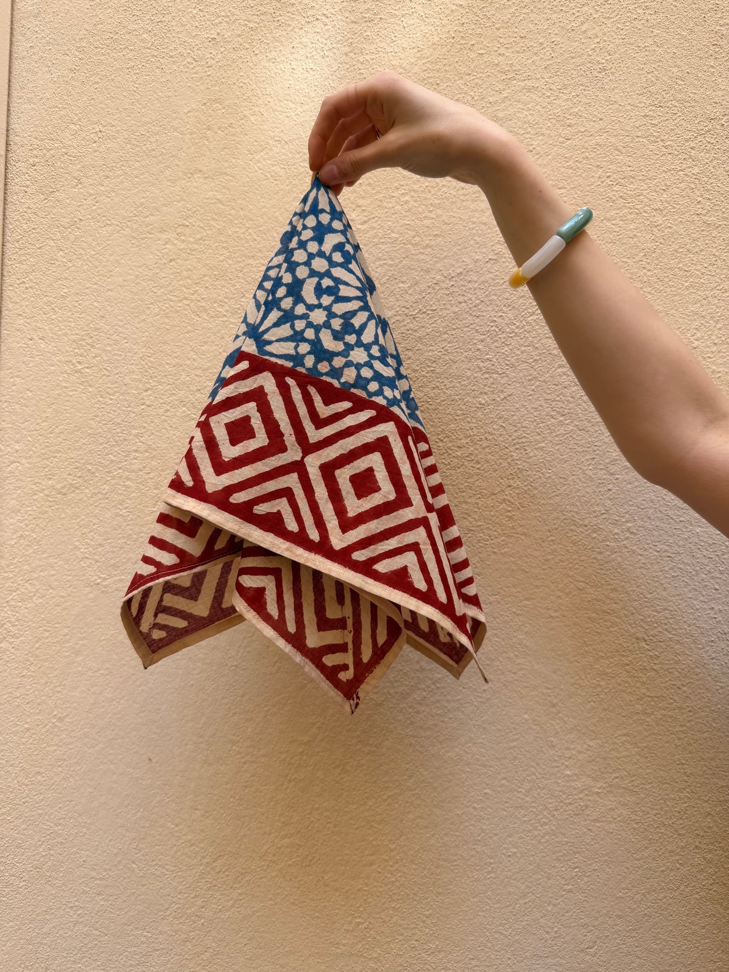 Block print bandana scarf