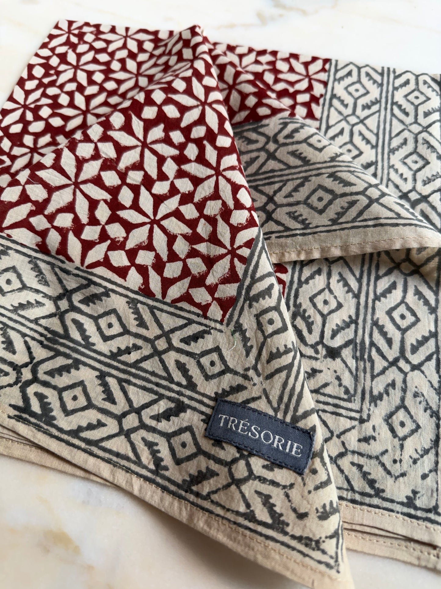 Block print bandana scarf