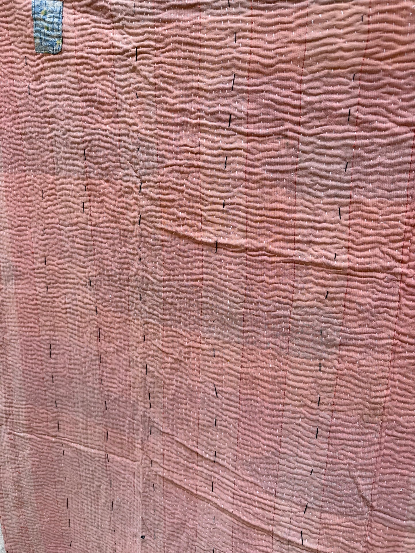 Kantha Quilt pink/navy/pale pink