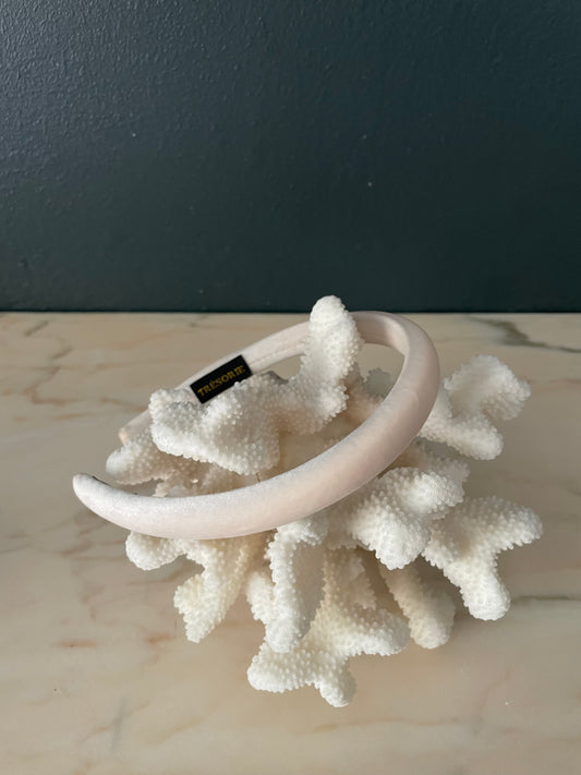 Velvet headband white