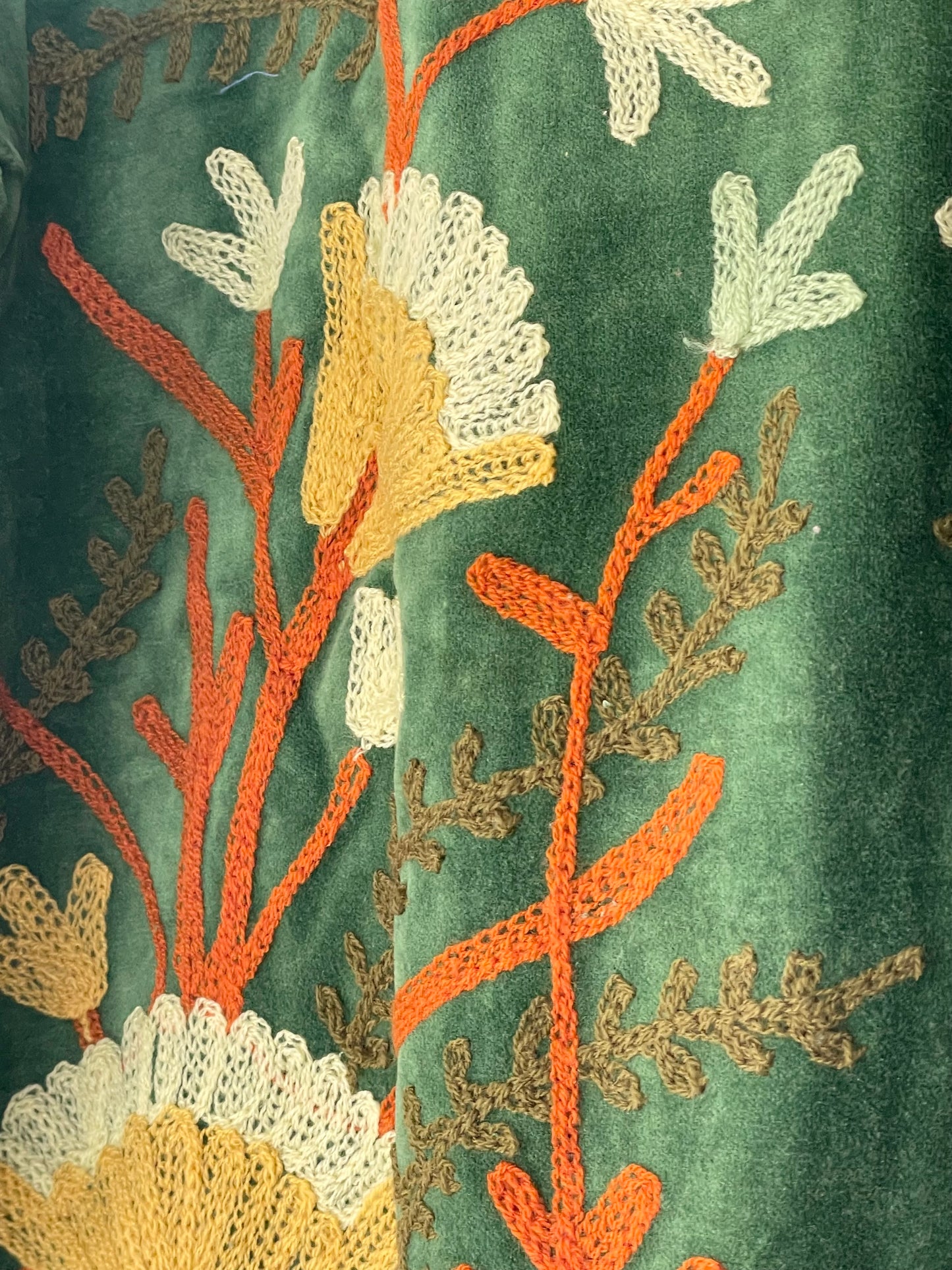 Paloma Velvet Jacet - Green-Orange
