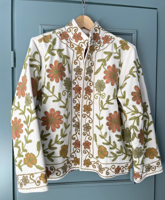 Paloma Velvet Jacet - White-Sage