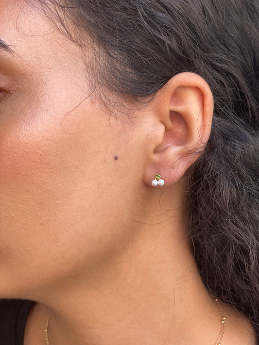 Cerise Studs Silver