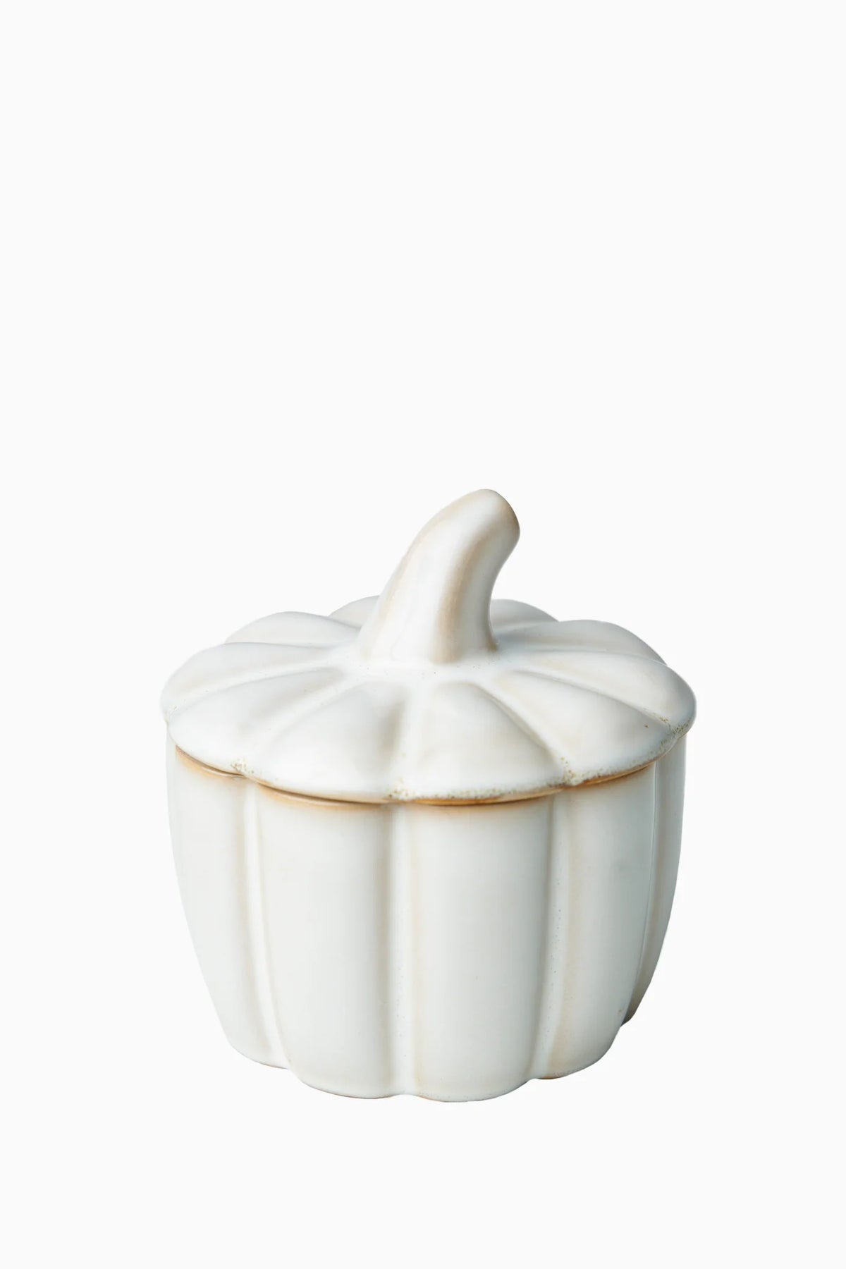 Ceramic pumpkin scented candle white