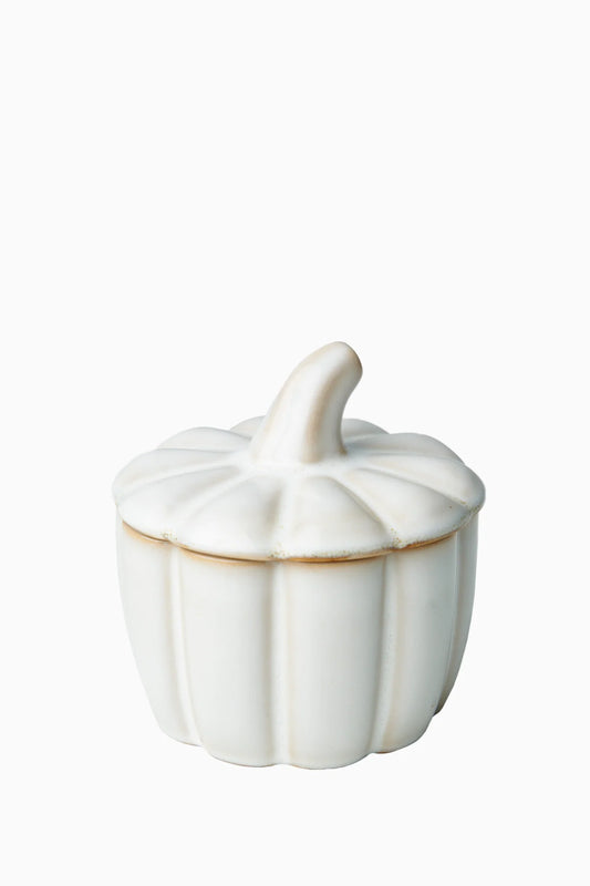 Ceramic pumpkin scented candle white