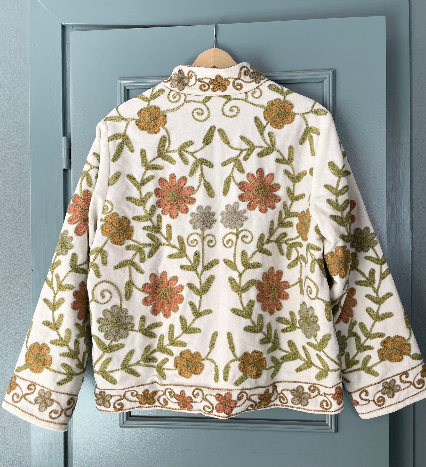 Paloma Velvet Jacet - White-Sage