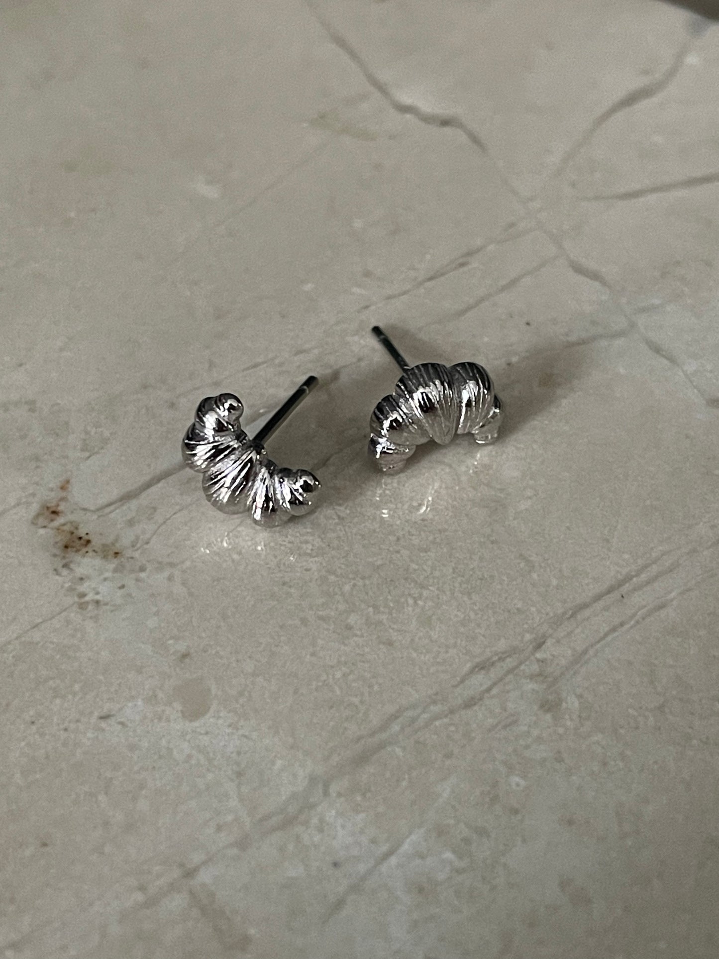 Croissant Studs Silver