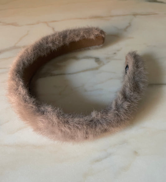 Furry headband brown