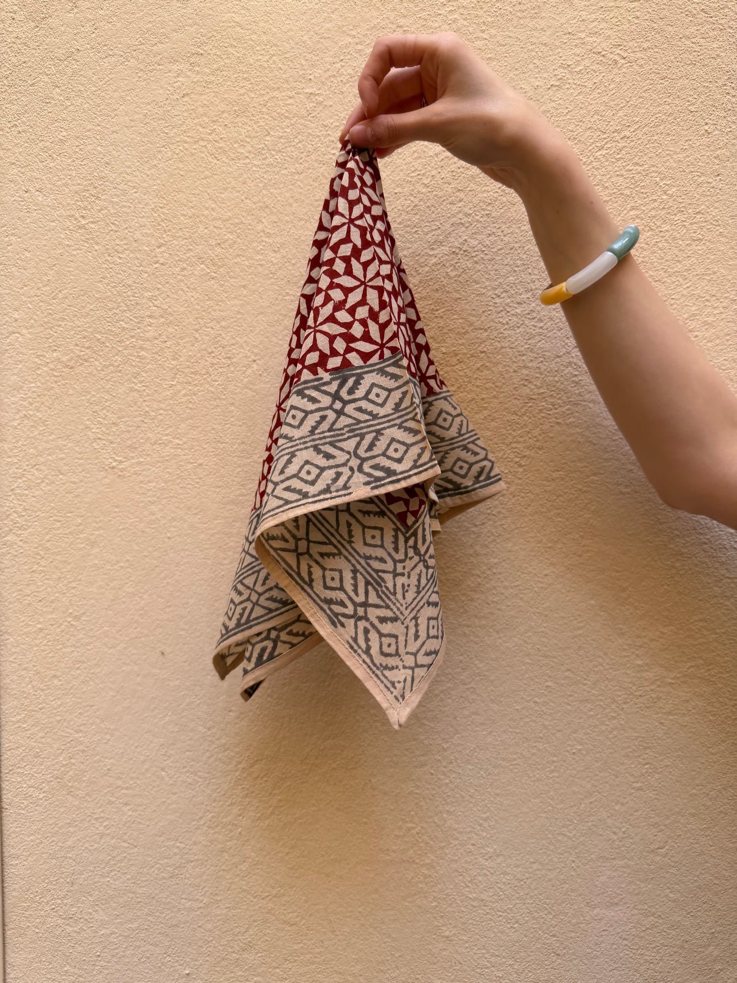 Block print bandana scarf