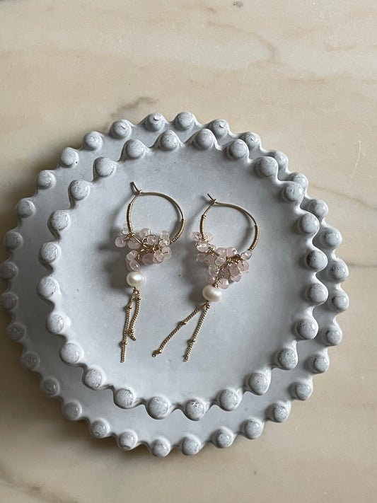 Gemstone Gipsy Earring Rose Quartz