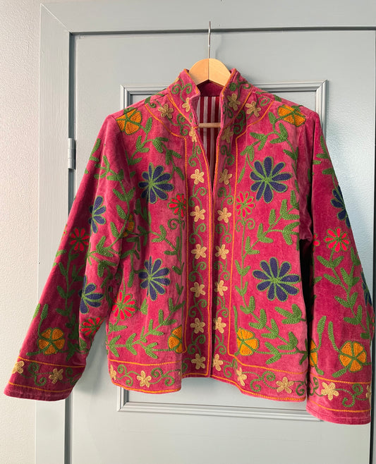 Paloma Velvet Jacket - Purple-green