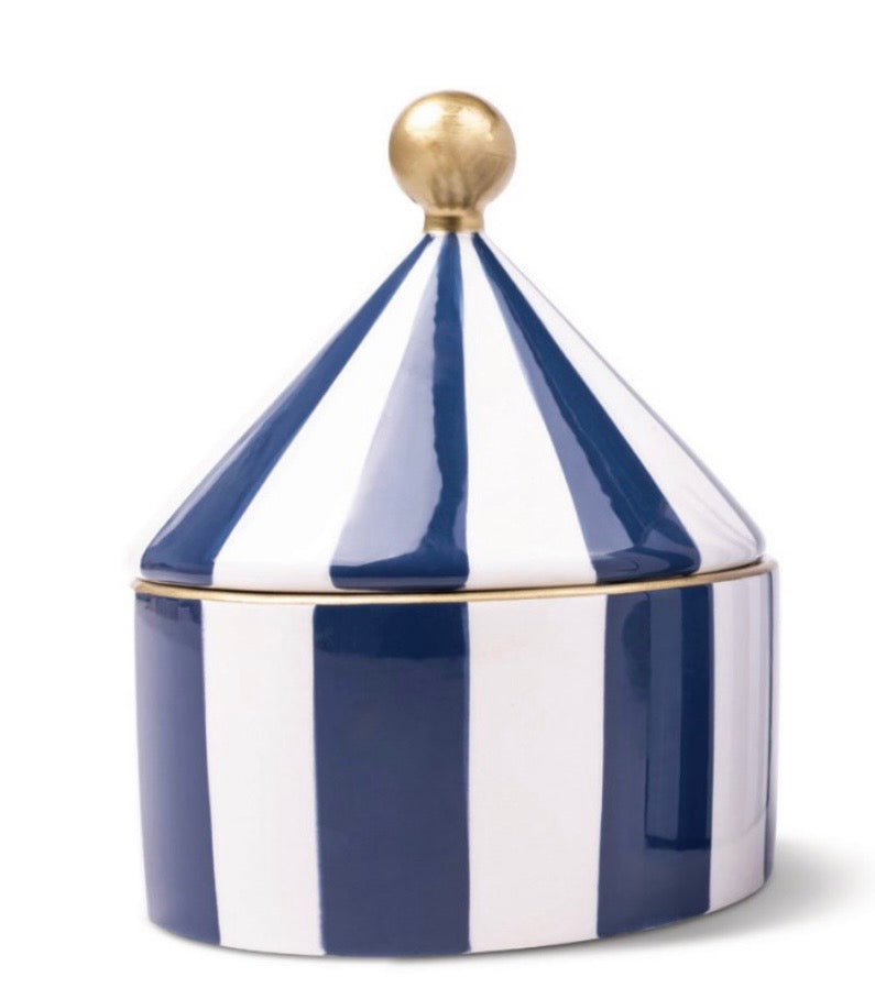 Ceramic Trinket Box Navy Stripe